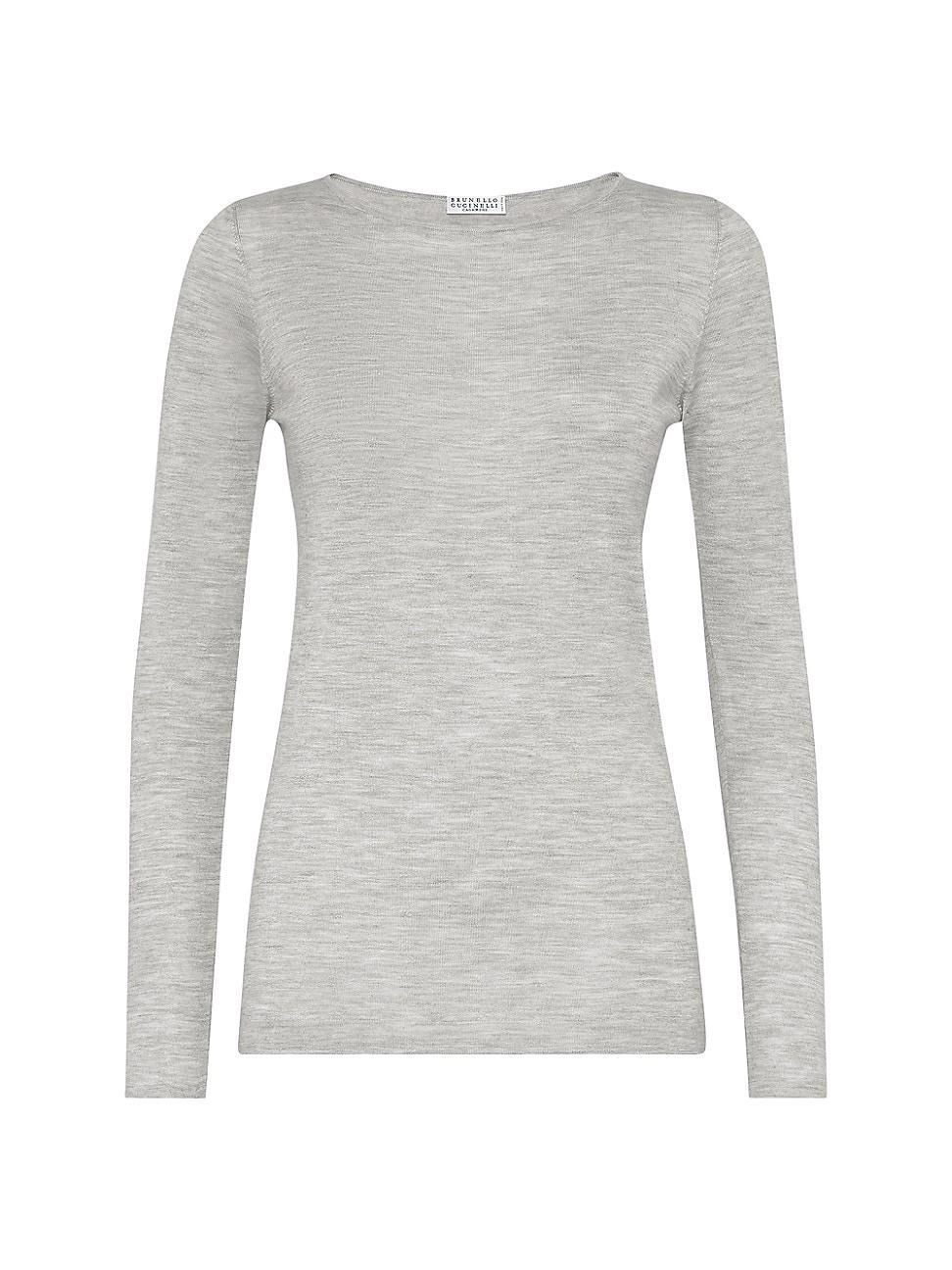 Womens Cashmere and Silk Lightweight Sweater Product Image