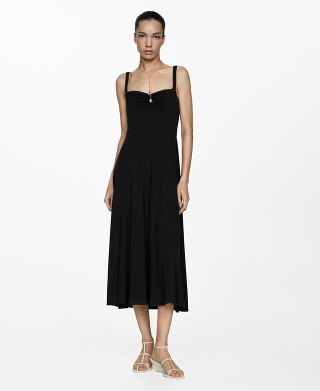 Mango Womens Strapless Flared Dress Product Image