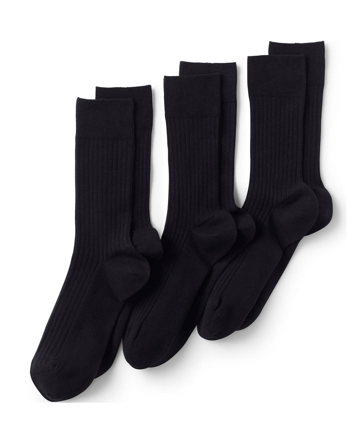 Lands End Mens Seamless Toe Cotton Rib Dress Socks (3-pack) Product Image