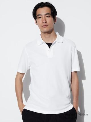 Mens Airism Cotton Pique Polo Shirt with Quick-Drying White XL UNIQLO US Product Image