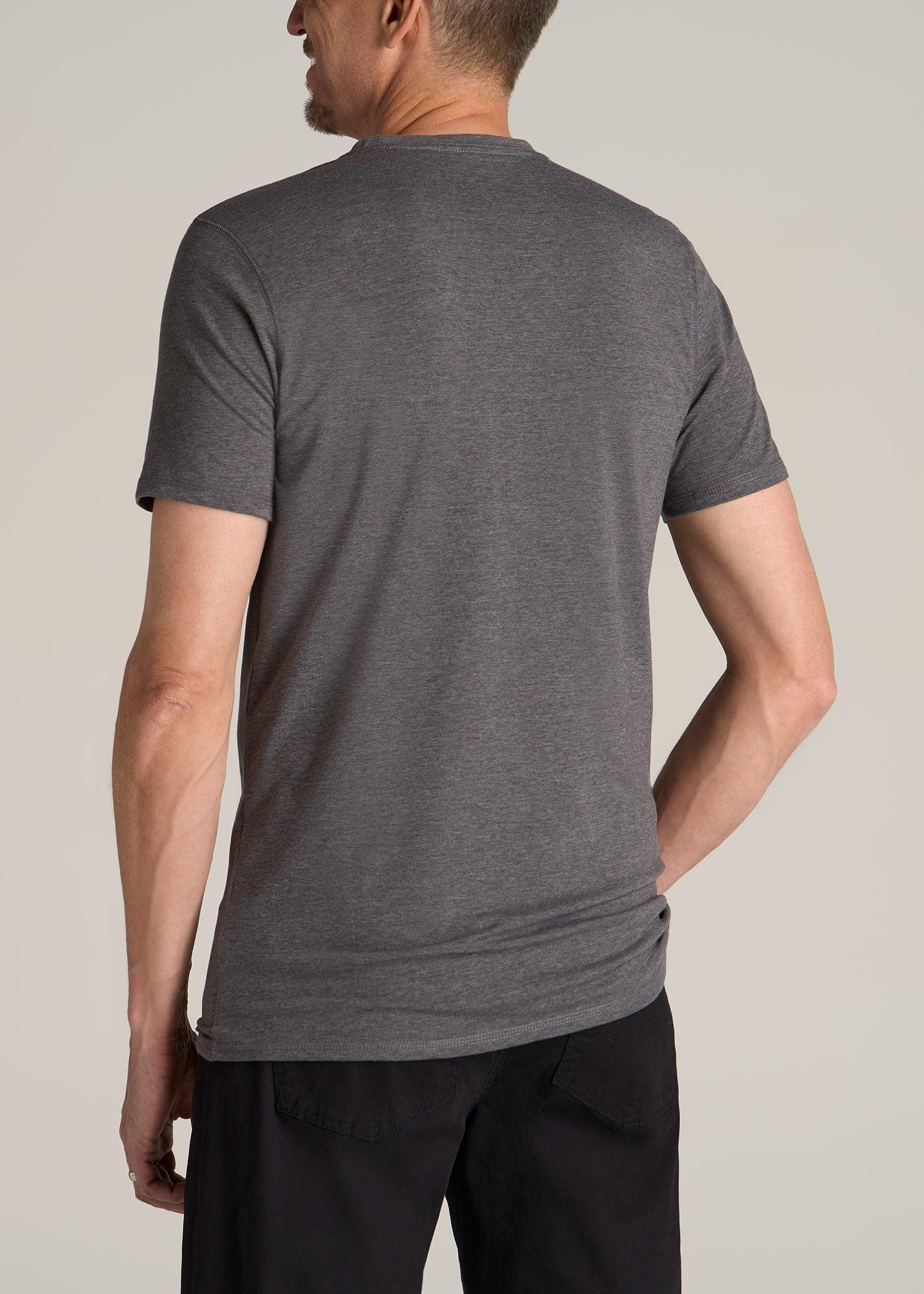 The Essential REGULAR-FIT V-Neck Men's Tall Tees in Charcoal Mix Male Product Image