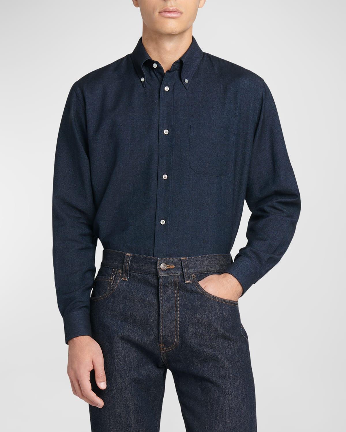 Mens Denim Woven Shirt Product Image