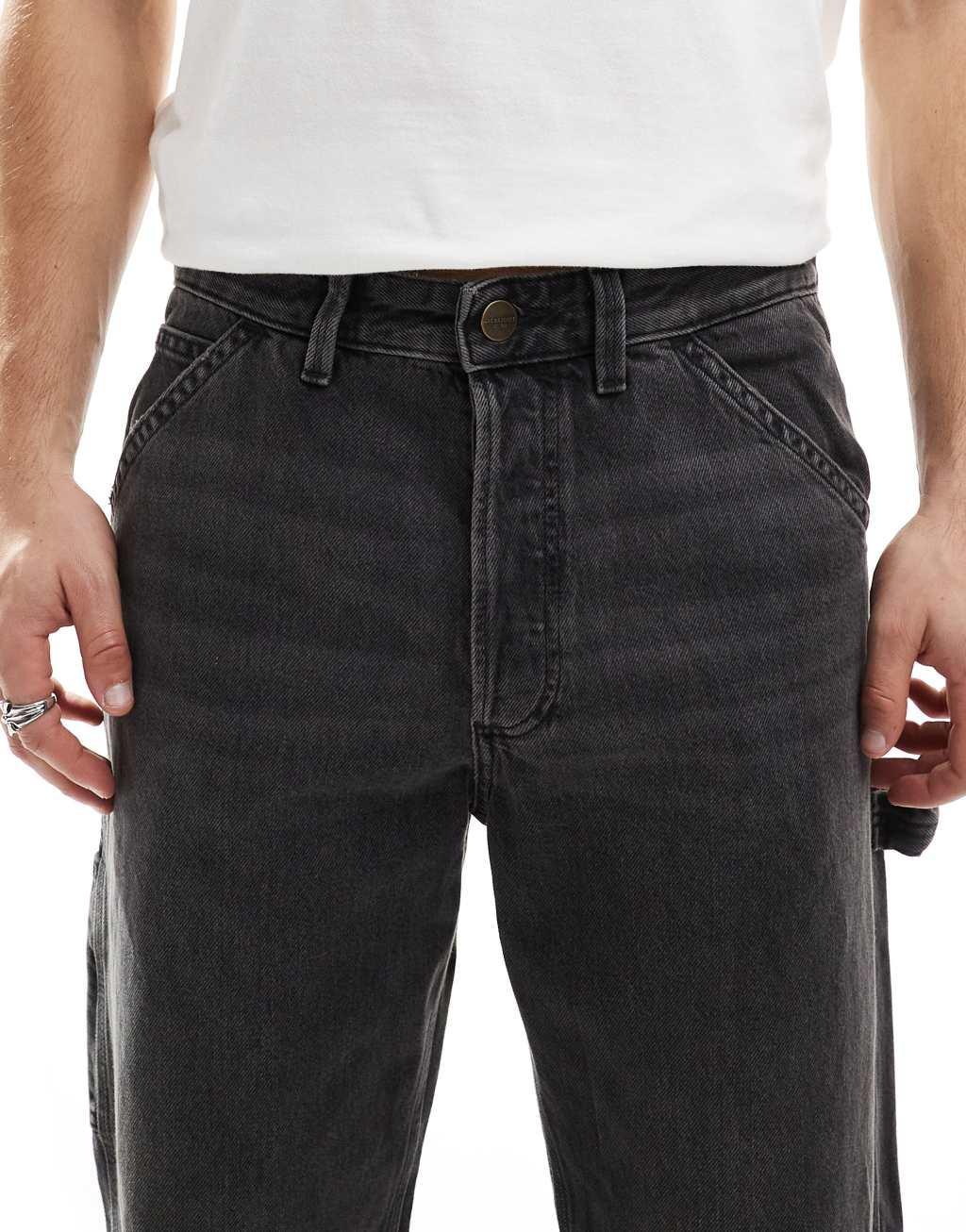 Jack & Jones eddie baggy carpenter jean in washed black Product Image