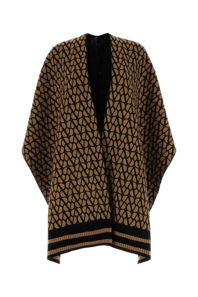 Vlogo Signature Draped Reversible Poncho In Multicolor Product Image