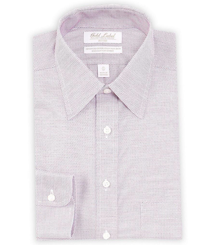 Gold Label Roundtree & Yorke Fitted Non-Iron Point Collar Textured Dobby Dress Shirt Product Image