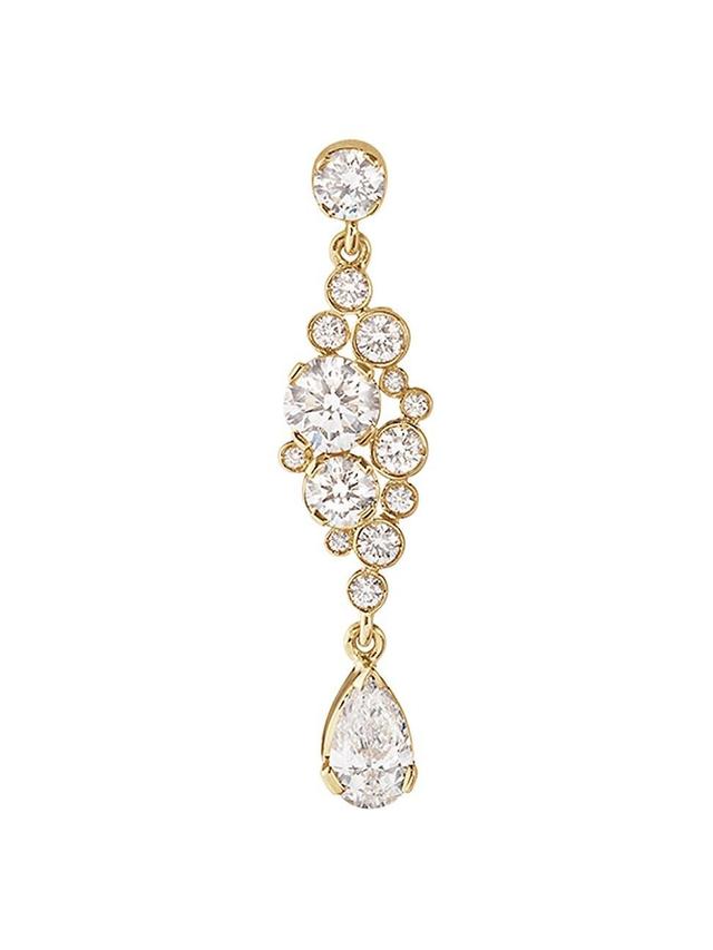 Womens Splash Drop 18K Yellow Gold & Diamond Earring Product Image