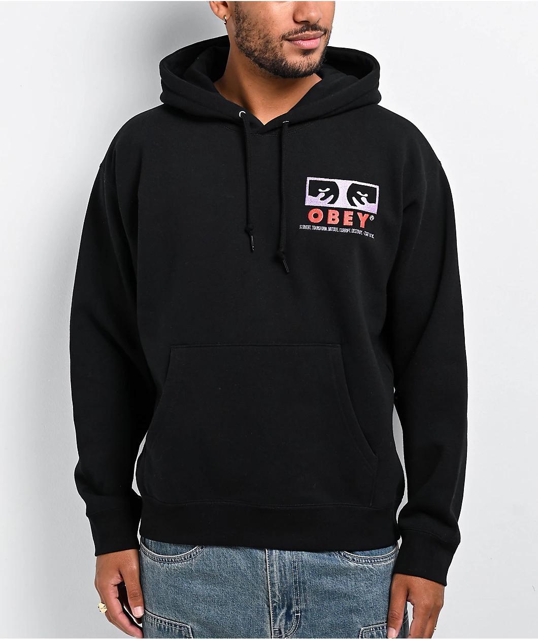 Obey Subvert Black Hoodie Product Image