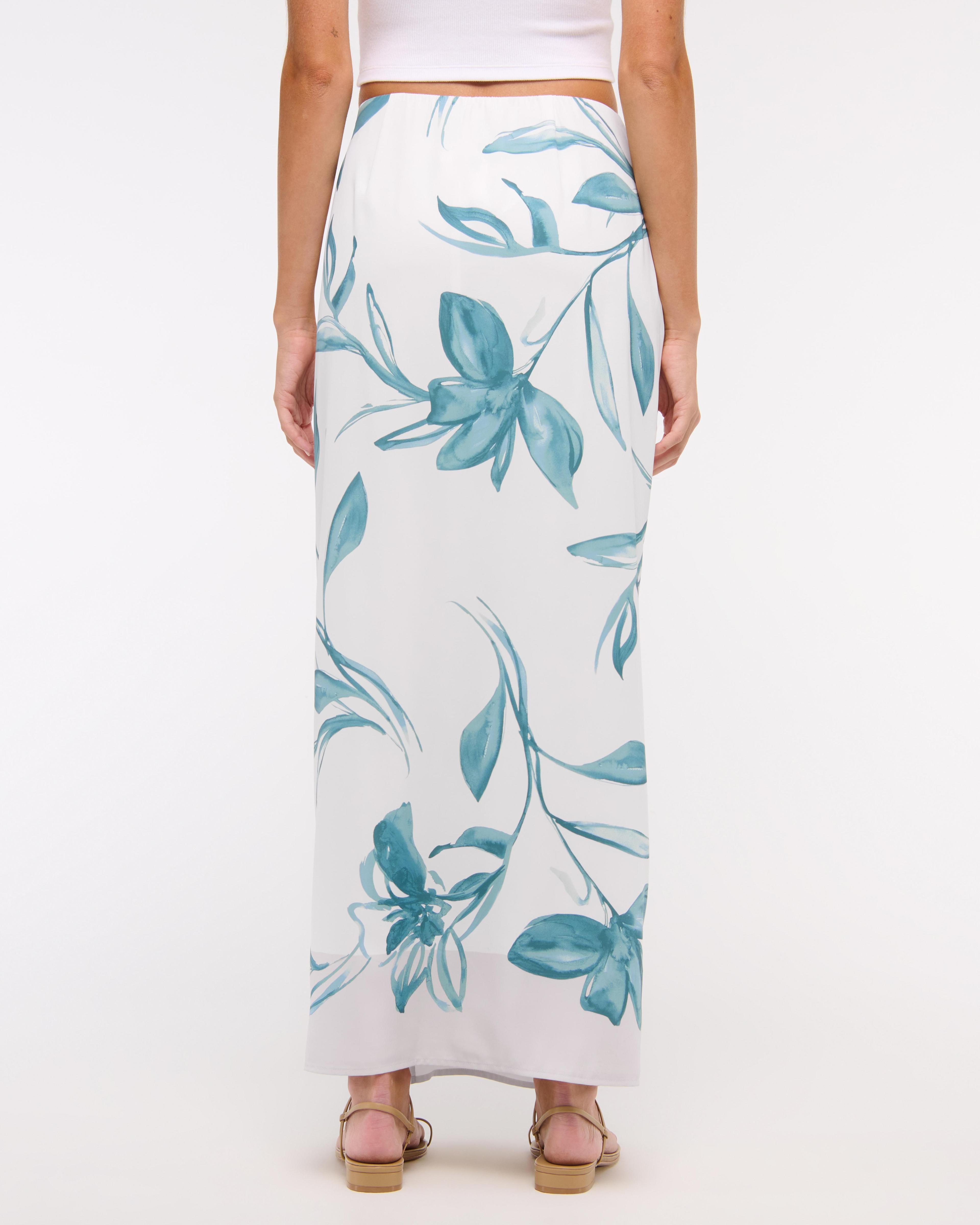 Mid Rise Wrap Maxi Skirt Product Image