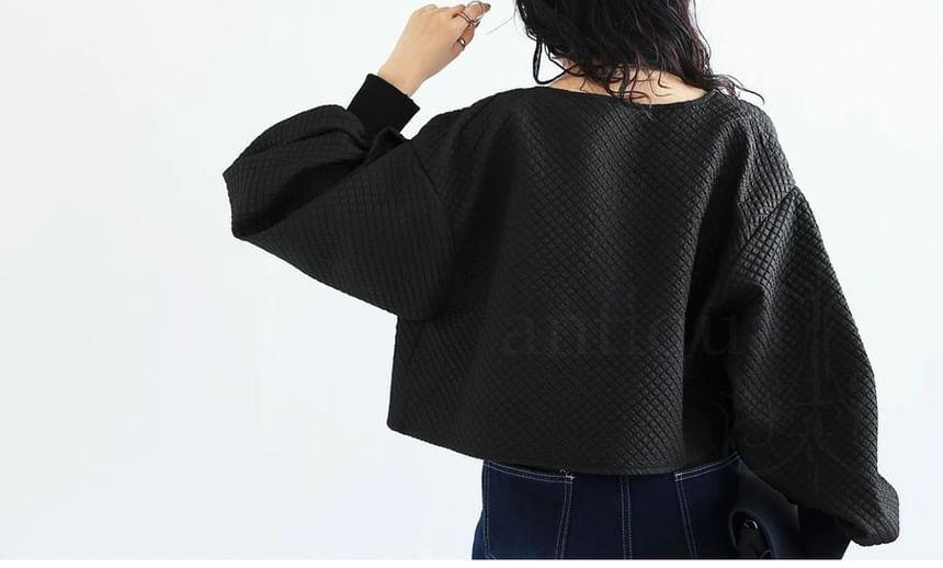 Long Sleeve Sleeve Round Neck Bomber Jacket Product Image