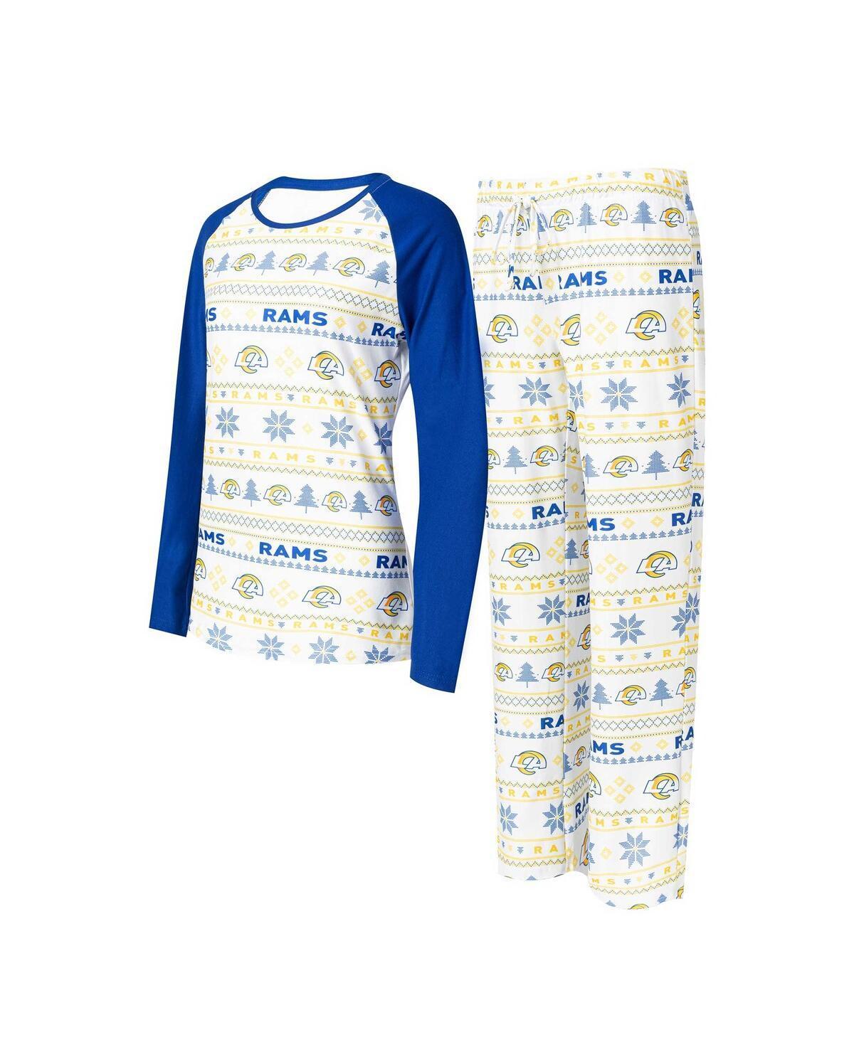 Womens Concepts Sport /Royal Los Angeles Rams TinselRaglan Long Sleeve T-Shirt & Pants Sleep Set Product Image