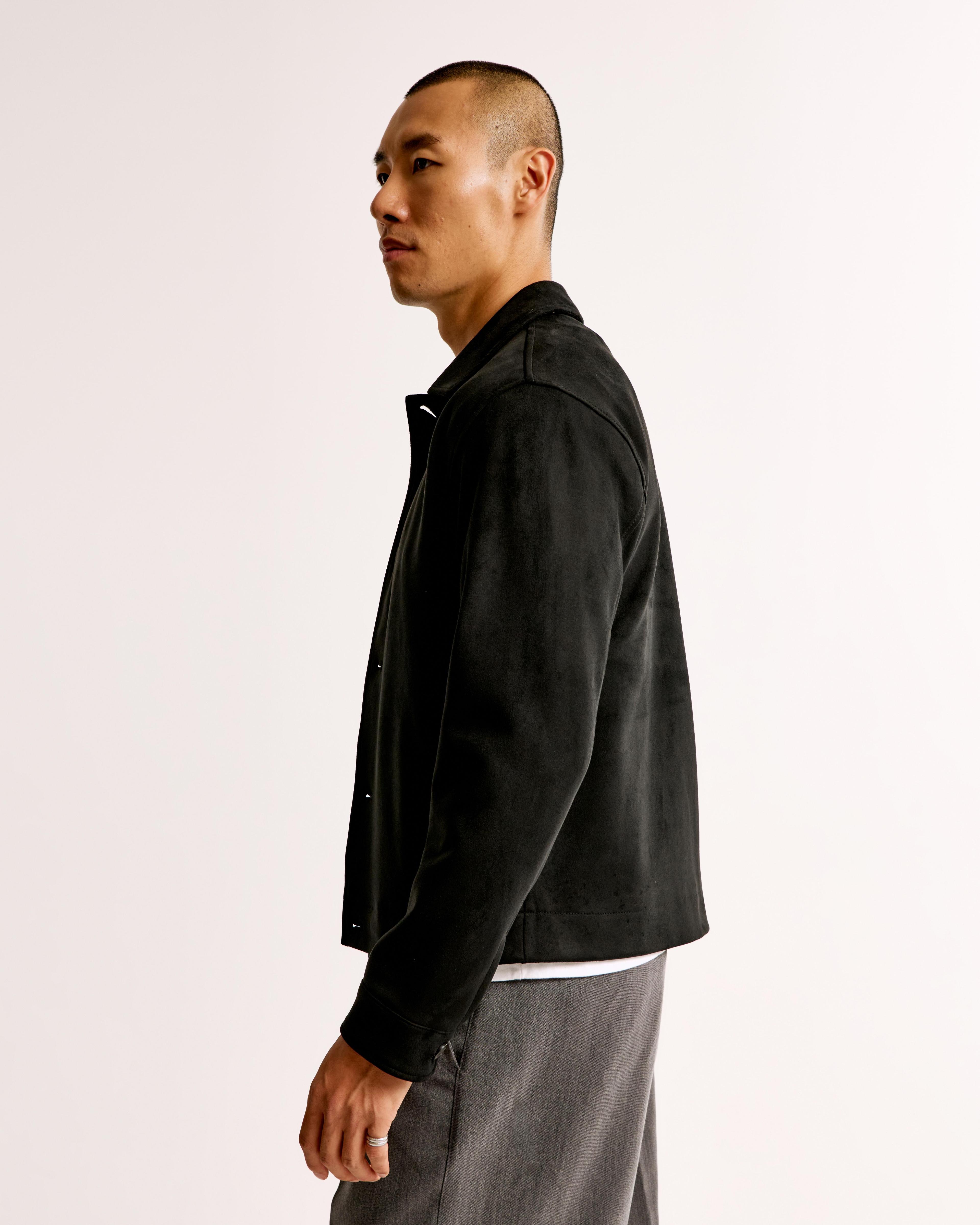 Cropped Vegan Suede Jacket Product Image