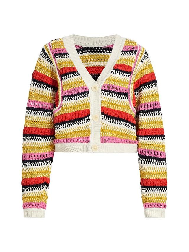 Womens Romy Striped Crop Cardigan Product Image
