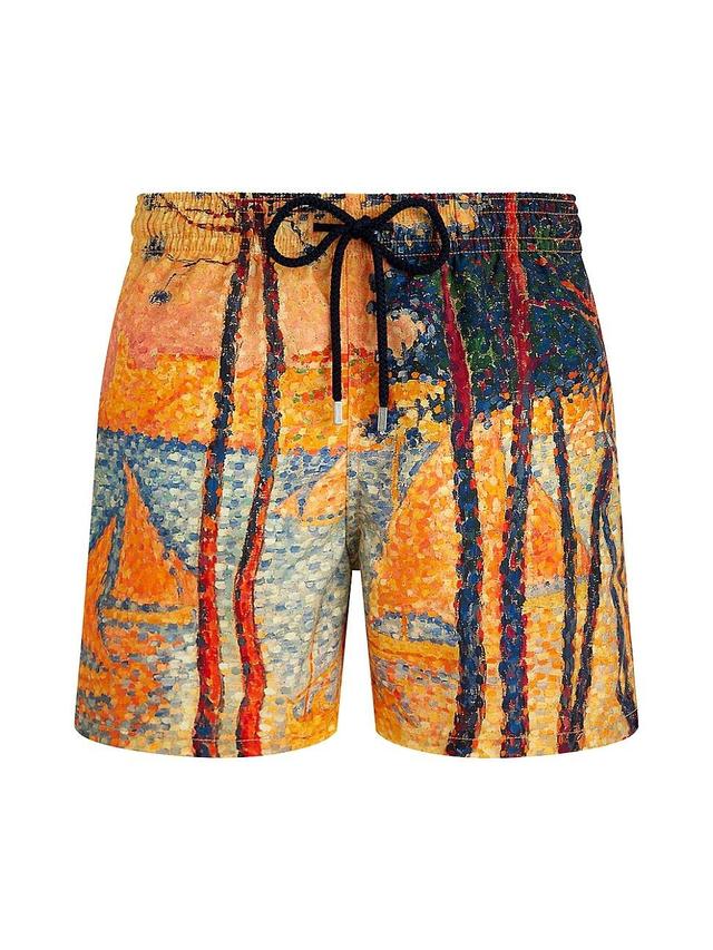 Mens Vilebrequin x Paul Signac Voile & Pins Printed Swim Trunks Product Image