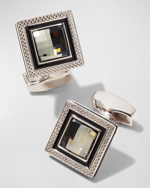 Mens Quadrato Swarovski & Enamel Cufflinks Product Image