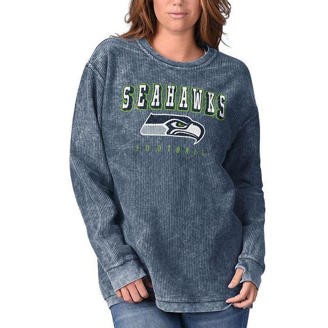 Womens G-III 4Her by Carl Banks Seattle Seahawks Comfy Cord Pullover Sweatshirt Blue Product Image