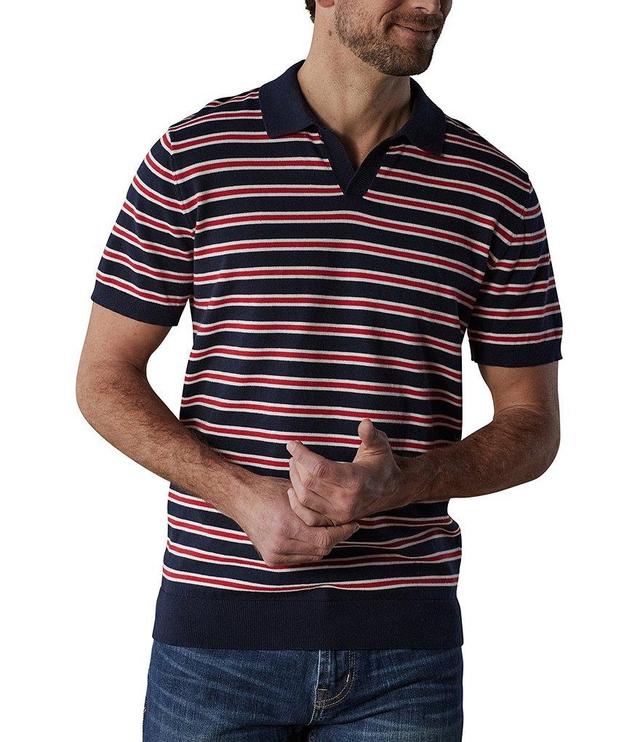 The Normal Brand Robles Short Sleeve Stripe Polo Shirt Product Image