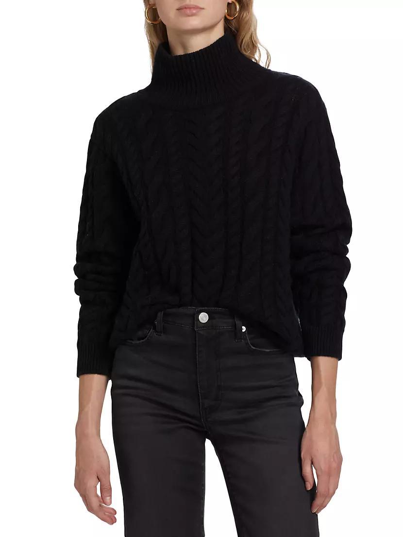 Cable-Knit Turtleneck Sweater Product Image