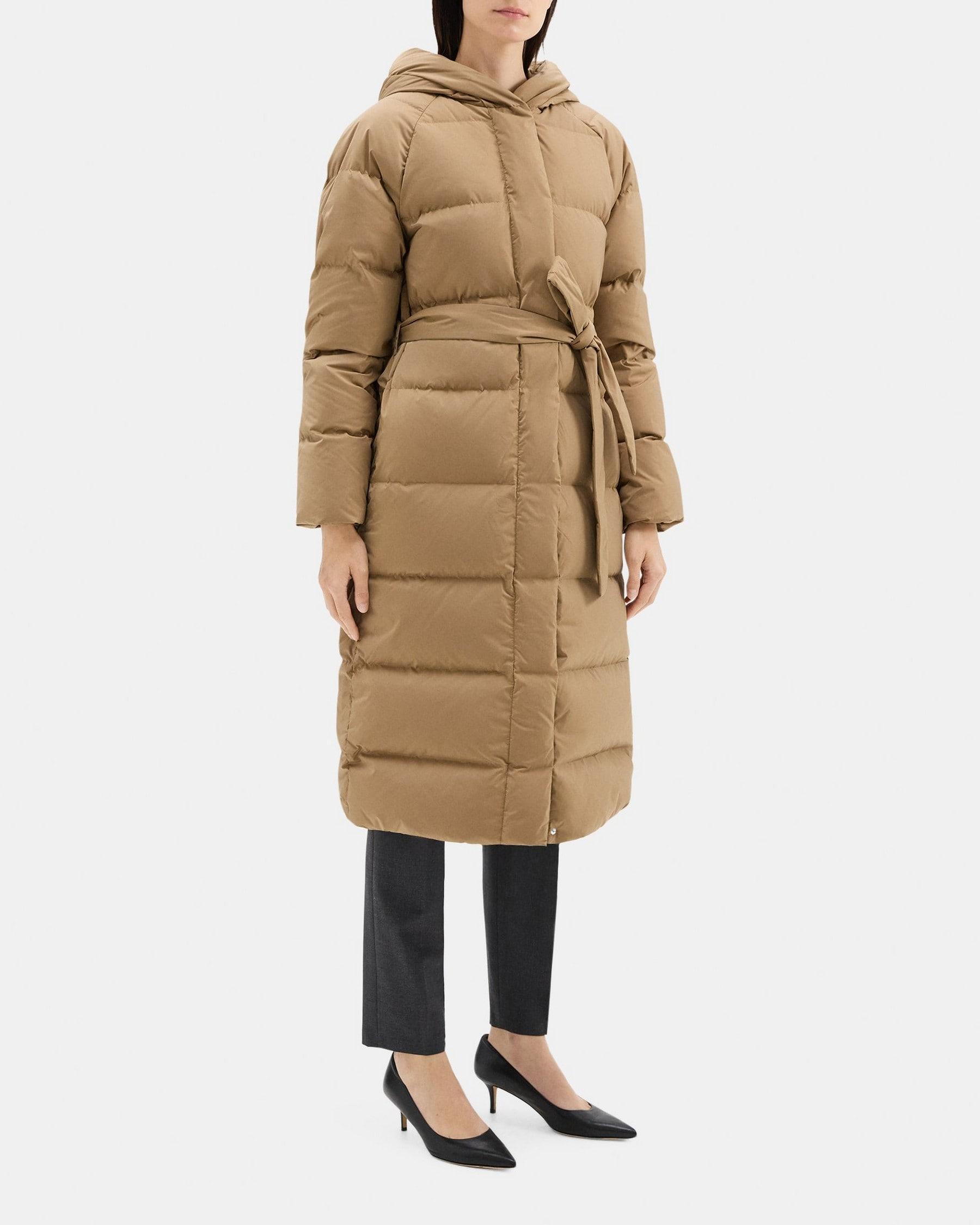 Hooded Wrap Puffer Coat in City Poly Product Image