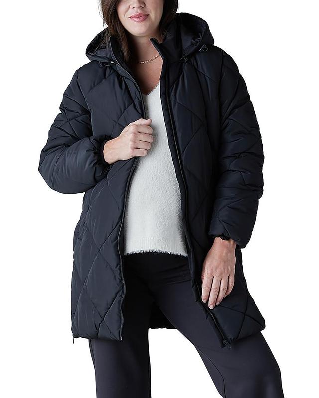 Ingrid & Isabel Quilted Longline Maternity Puffer Coat Product Image