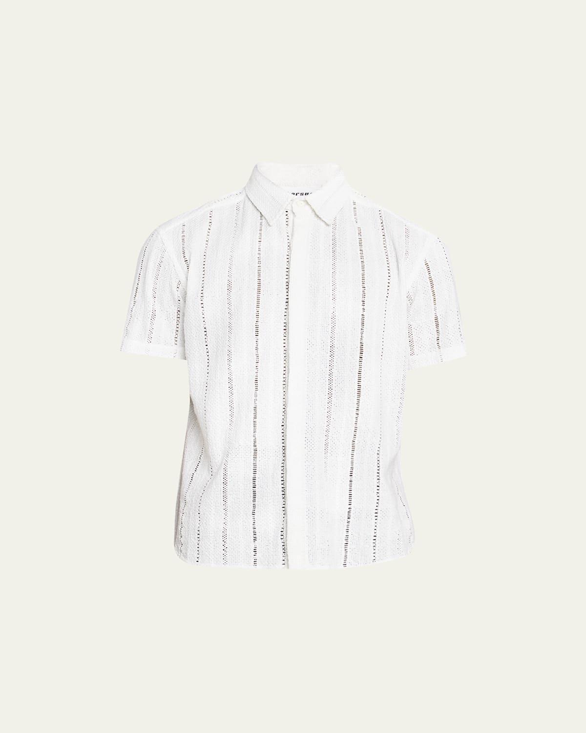 Mens Crochet Broad-Stripe Shirt Product Image