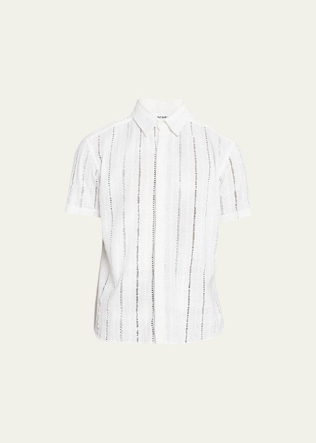 Mens Crochet Broad-Stripe Shirt Product Image