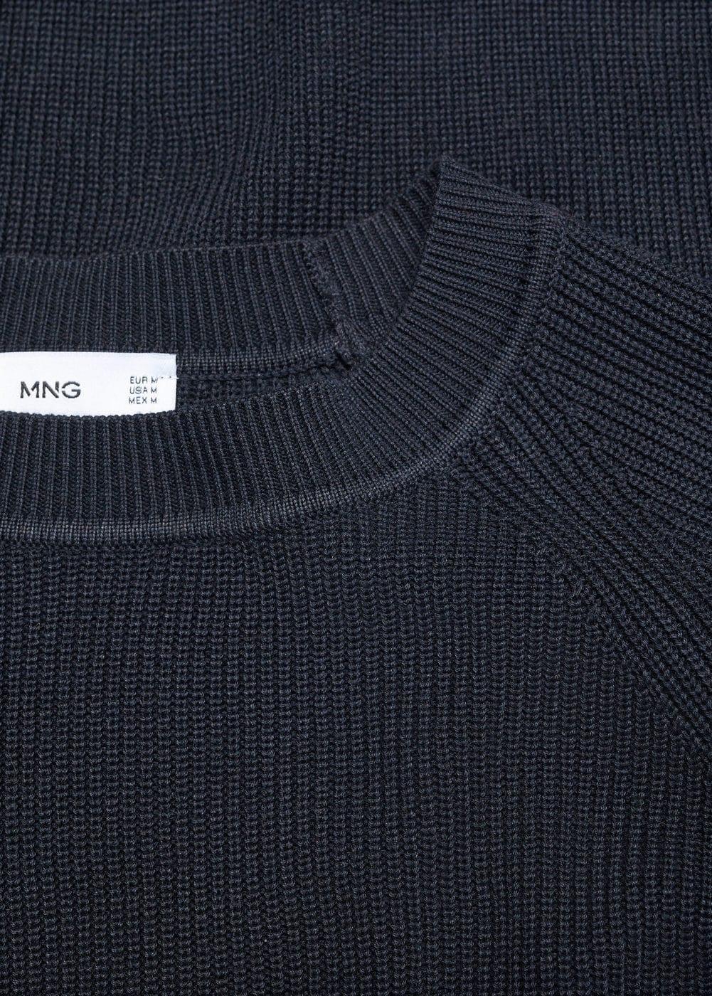 MANGO MAN - Ribbed round-neck sweater dark navyMen Product Image