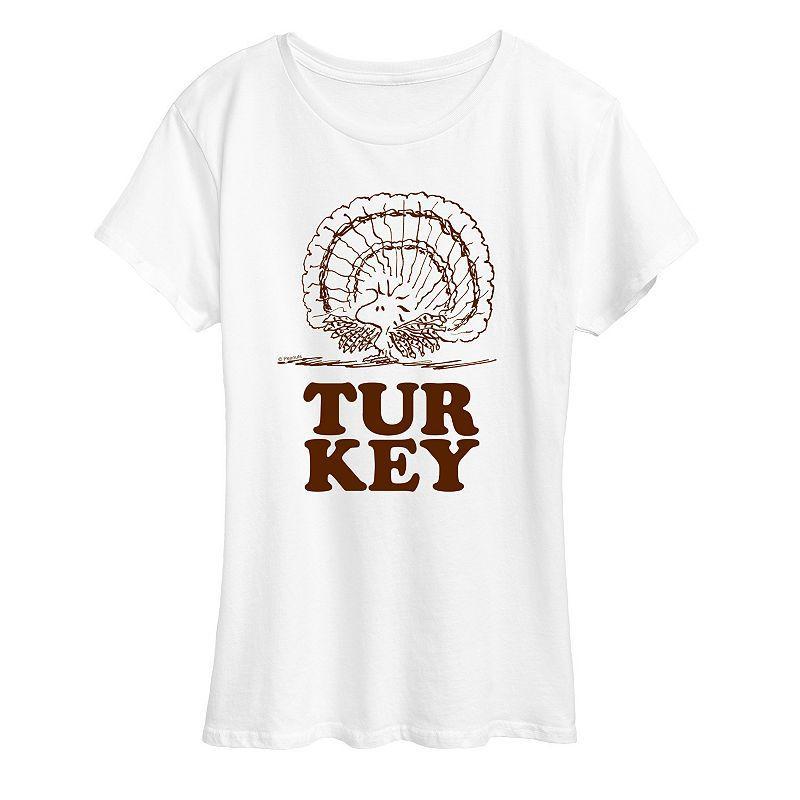 Womens Peanuts Woodstock Turkey Graphic Tee, Girls Grey Gray Product Image