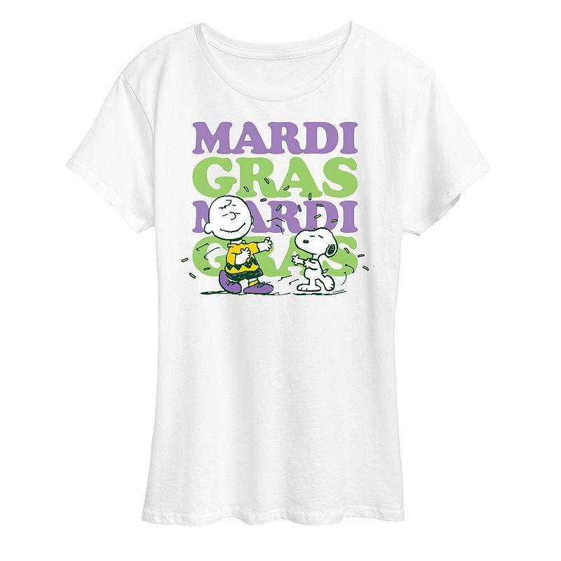 Womens Peanuts Mardi Gras Stack Graphic Tee Product Image