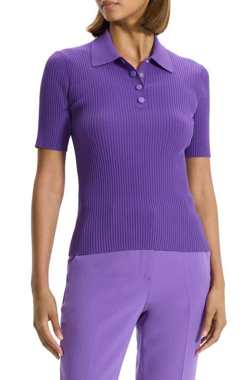 Womens Ribbed Polo Shirt Product Image