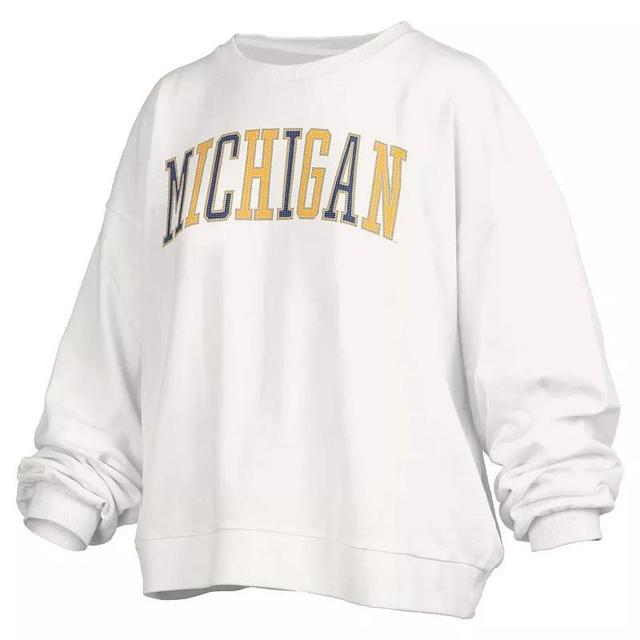 Womens Pressbox Michigan Wolverines Janise Waist Length Oversized Pullover Sweatshirt Product Image