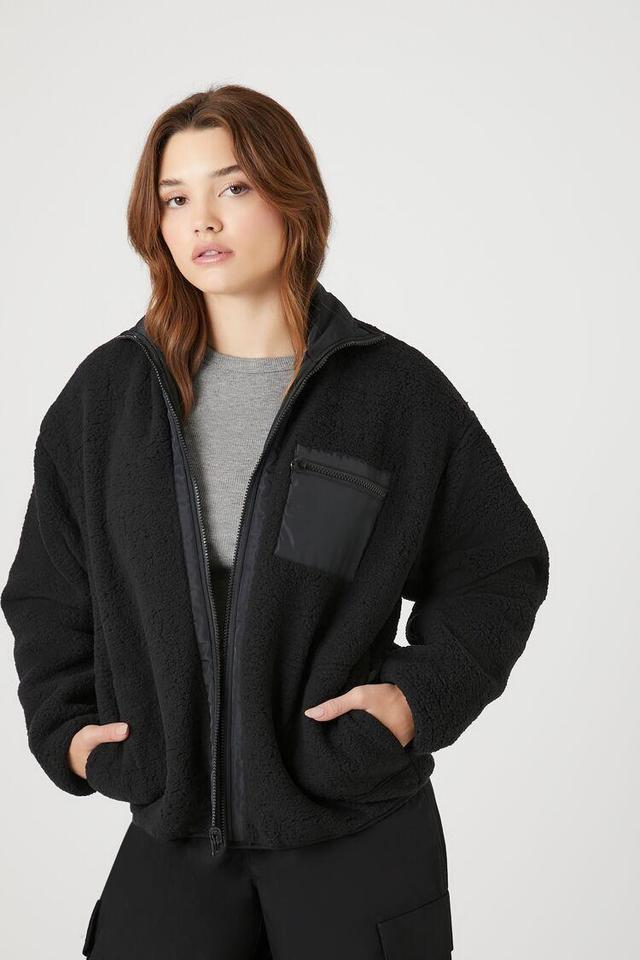 Faux Shearling Zip-Up Jacket | Forever 21 Product Image