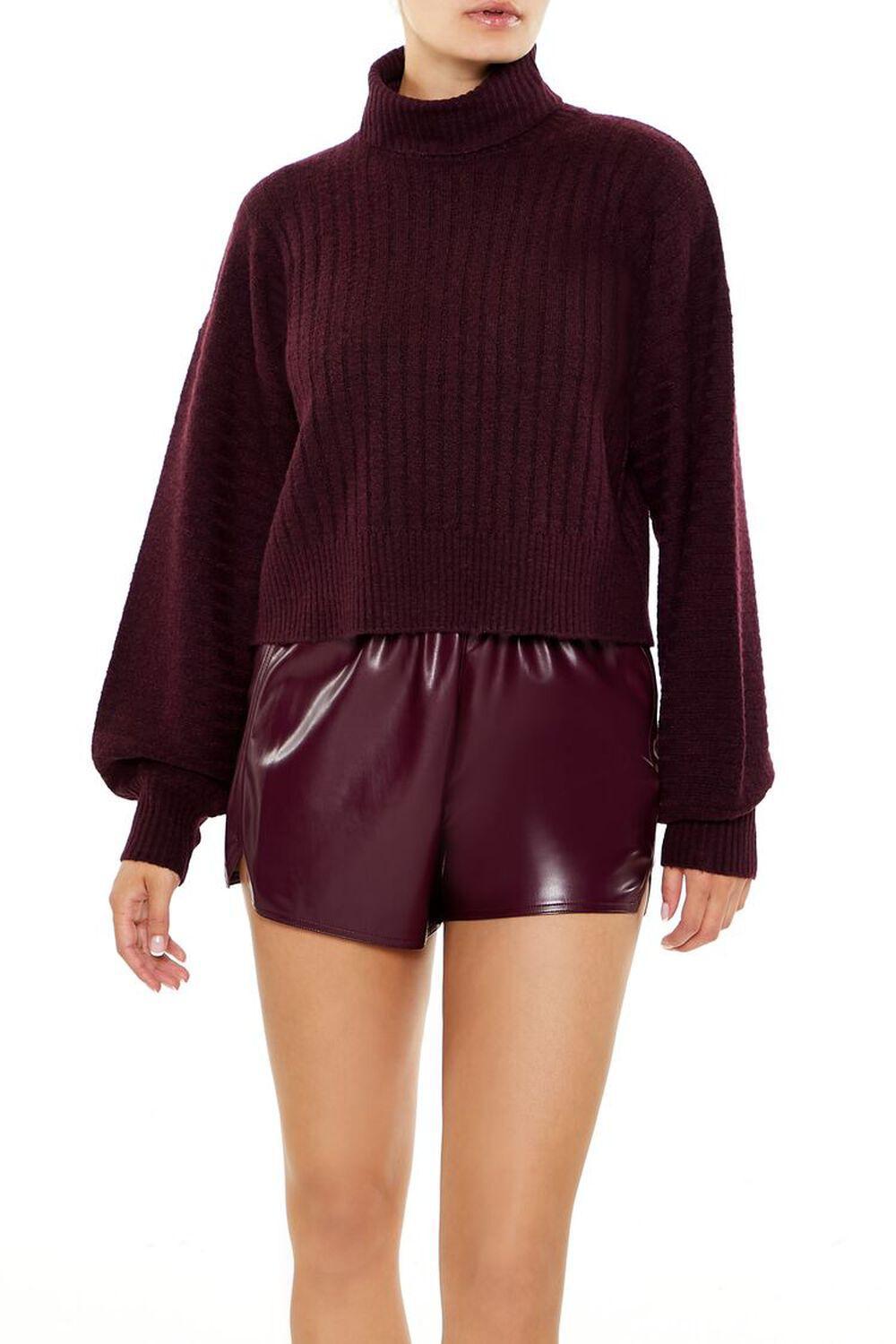 Turtleneck Balloon-Sleeve Sweater | Forever 21 Product Image