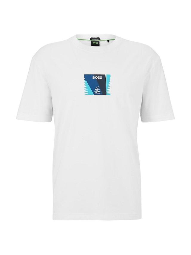 Mens Relaxed-fit T-shirt in stretch cotton with printed artwork Product Image