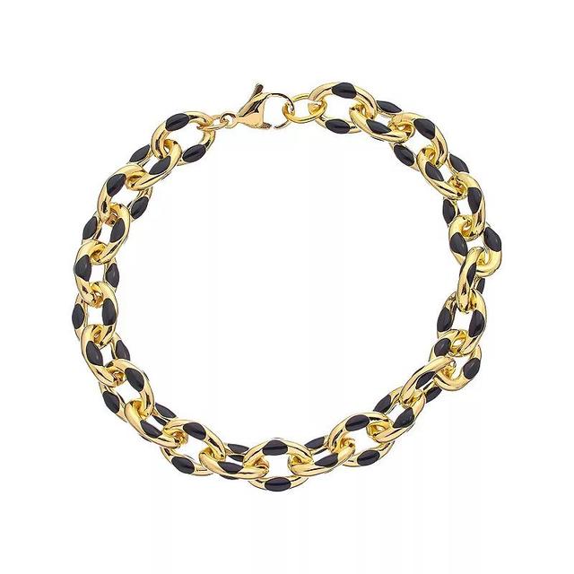 Juvell 18K Gold Plated Black Accent Bracelet, Womens, Multicolor Product Image