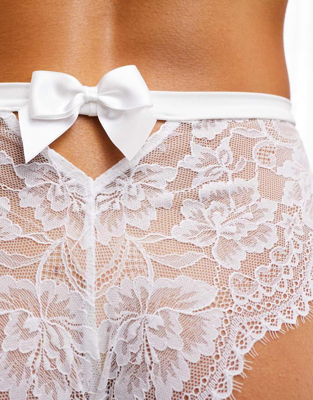 Lindex brazilian bow back detail brief in white Product Image