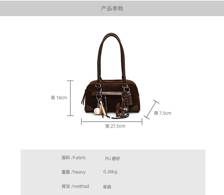 Panel Faux Suede Bowler Bag Product Image