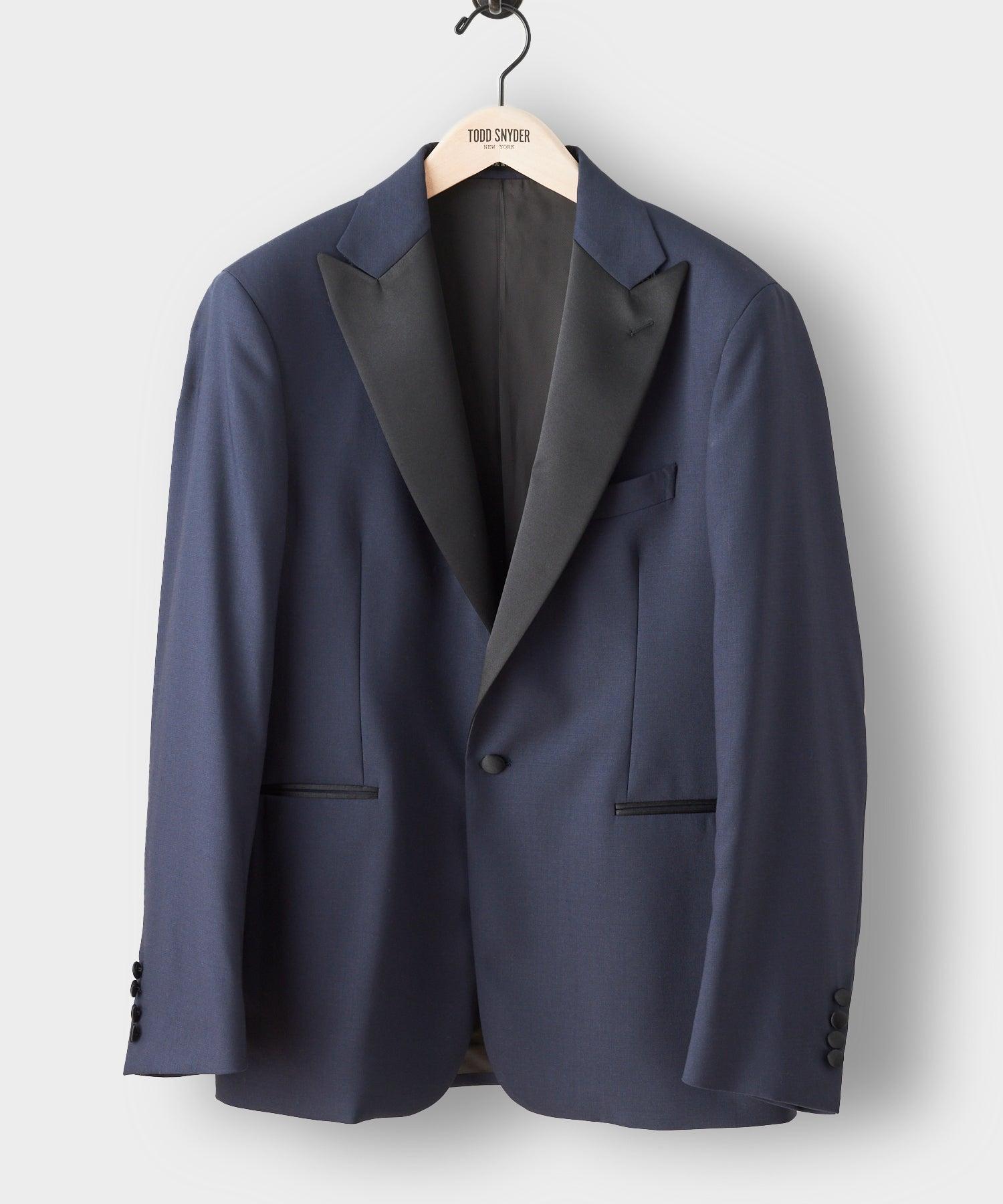 Italian Peak Lapel Tuxedo Jacket in Navy Product Image