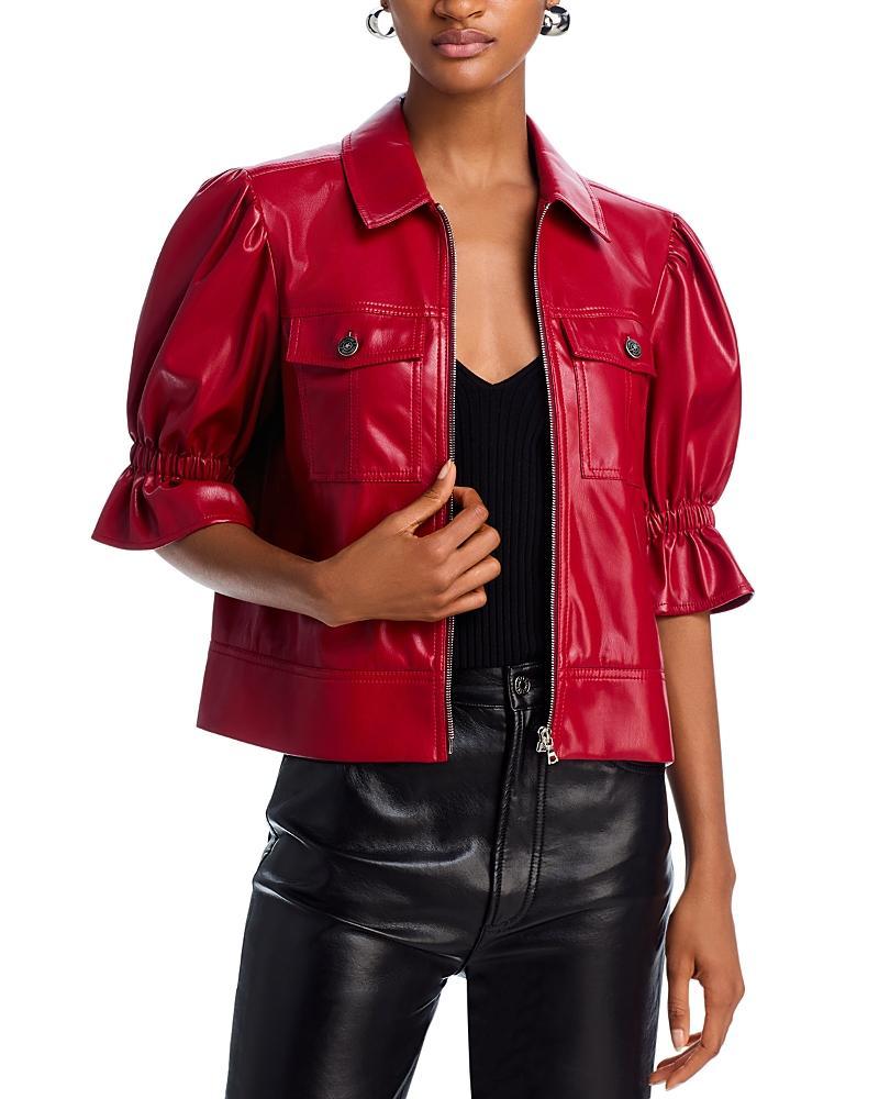 Holly Cropped Vegan Leather Jacket Product Image