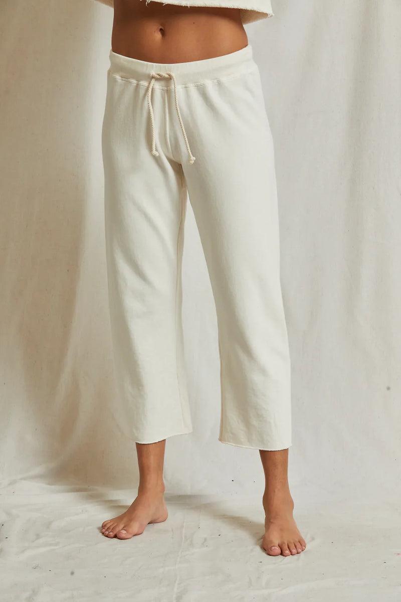 perfectwhitetee Jamaica Beach Fleece Straight Leg Sweatpant in Bright Ivory Product Image