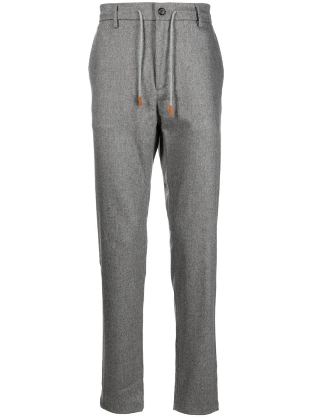 Mid-rise Tapered-leg Trousers In Grey Product Image