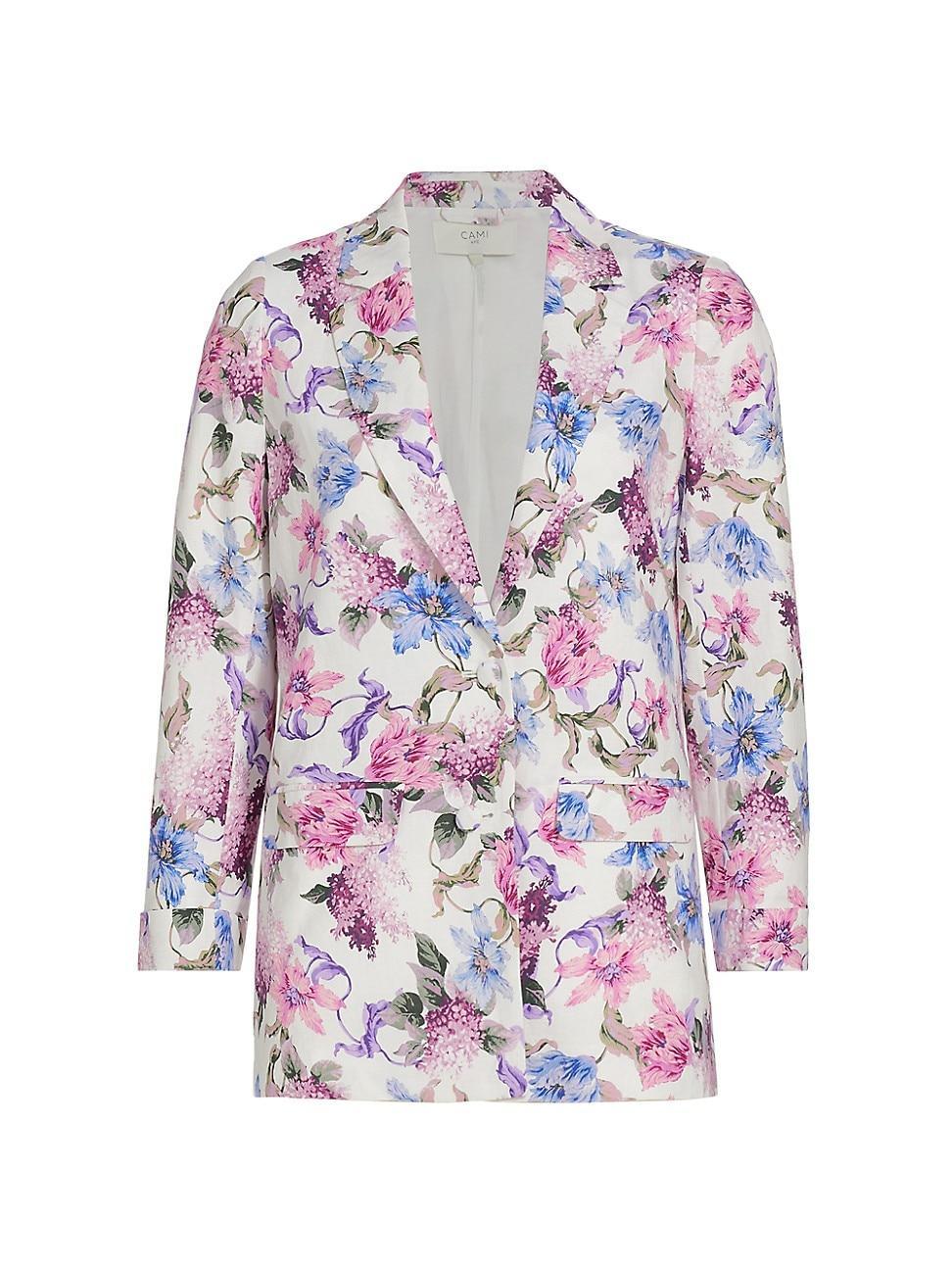 Womens Owen Floral Linen-Cotton Blazer Product Image