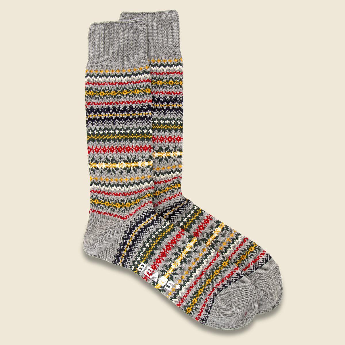 Fair Isle Socks - Grey Product Image