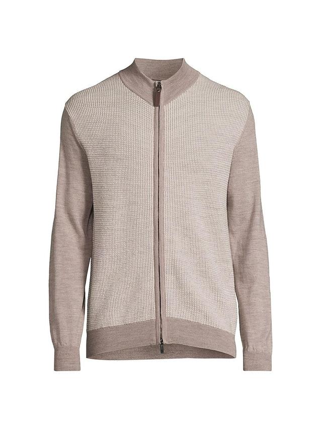 Mens Melange Full-Zip Sweater Product Image