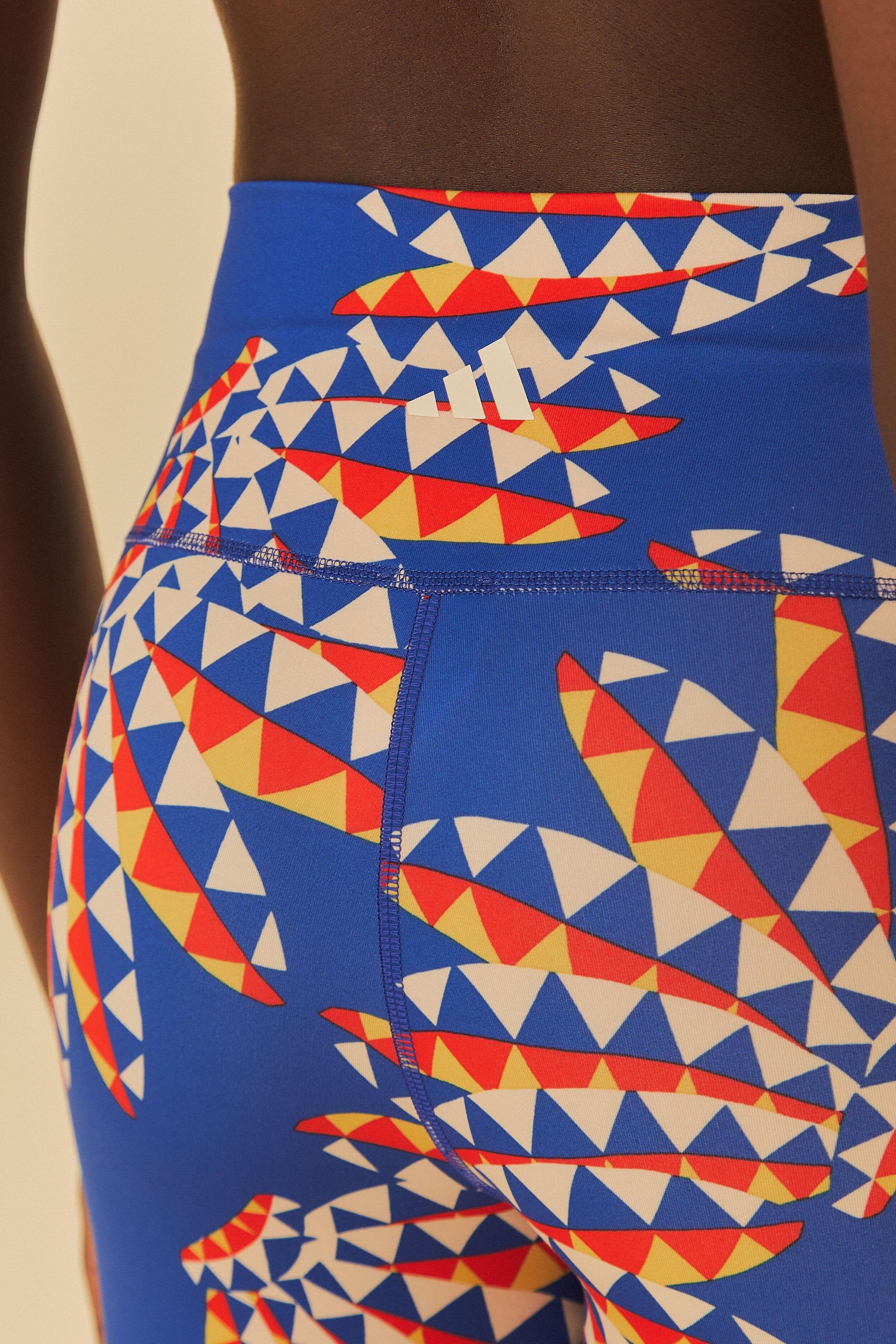 Adidas Farm Psychedelic Wave Blue Leggings, BLUE / XL Product Image