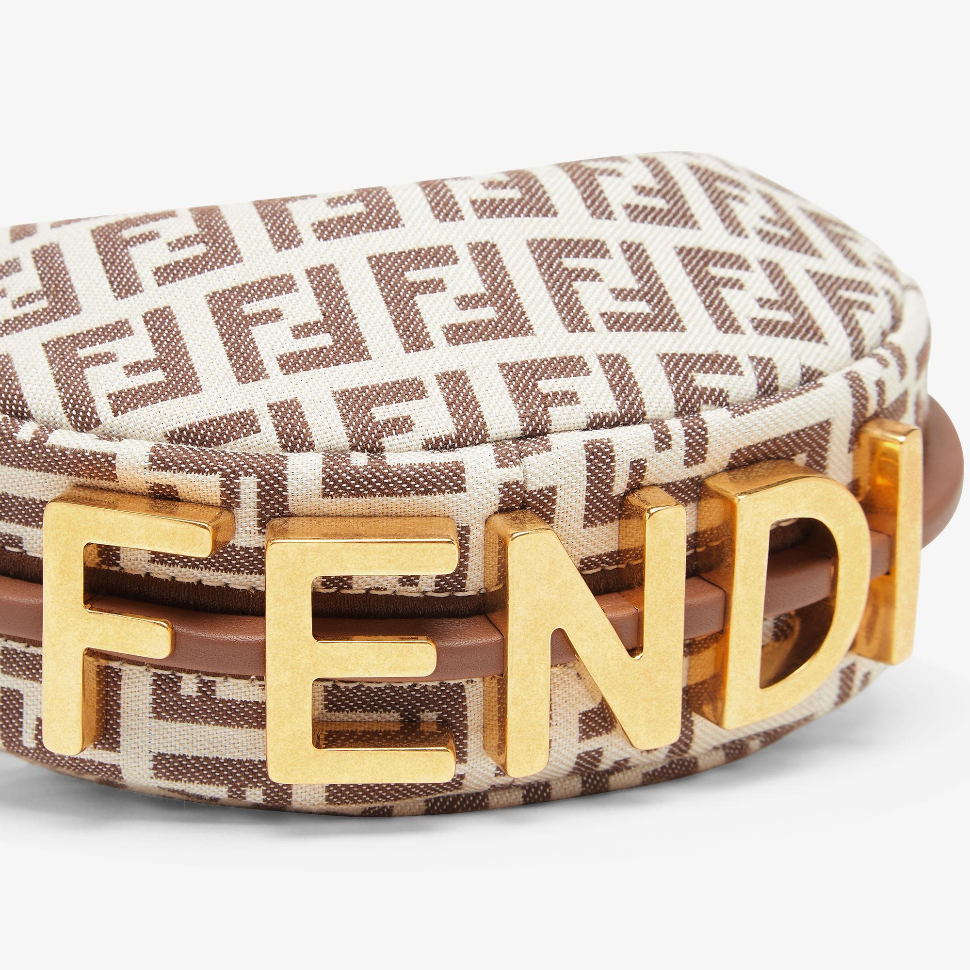 Nano FendigraphyBrown leather and fabric charm Product Image