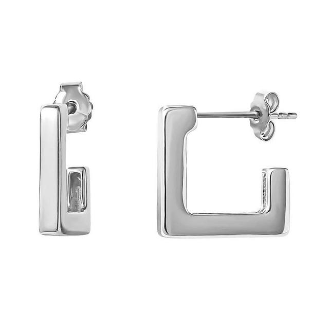 Style Your Way Sterling Silver Square Hoop Earrings, Womens Product Image