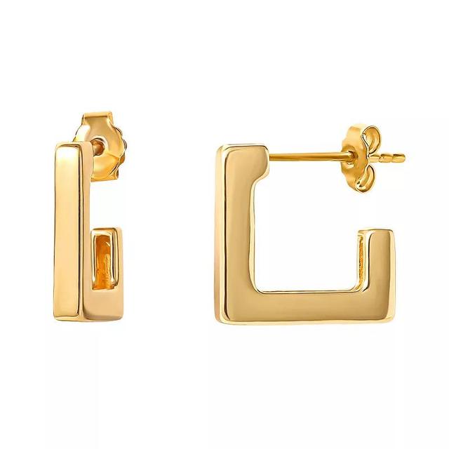 Style Your Way Sterling Silver Square Hoop Earrings, Womens, Gold Product Image