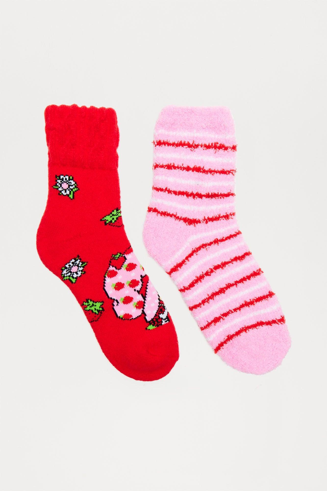 Strawberry Shortcake 2 Pack Socks - Pink/combo Product Image