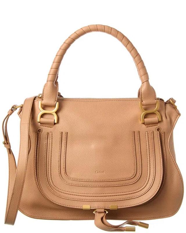 Marcie Medium Leather Satchel In Brown Product Image