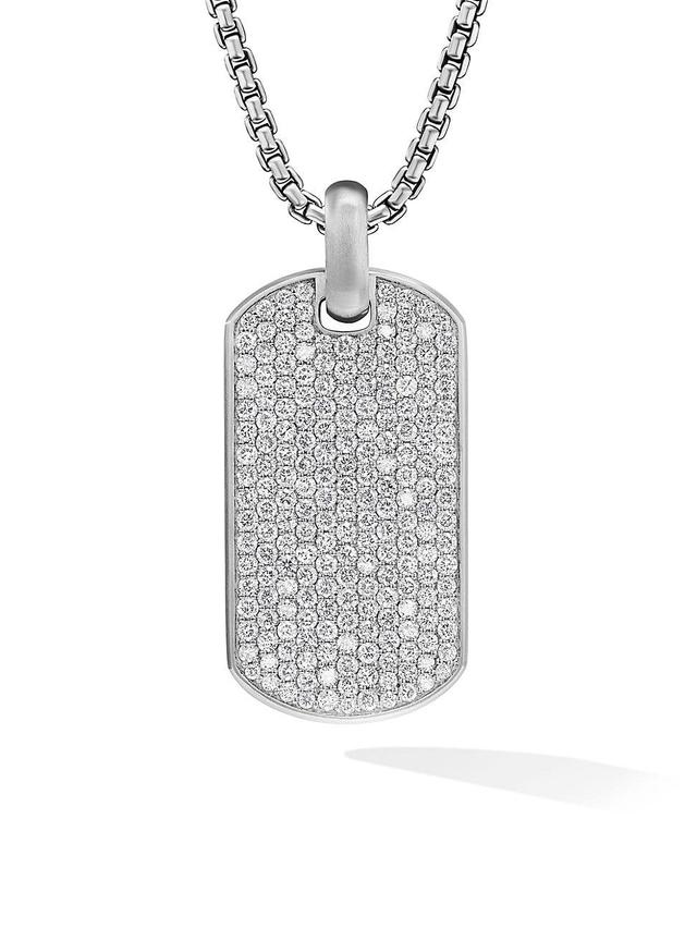 Mens Chevron Tag in Sterling Silver Product Image